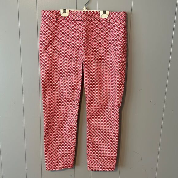 Gap Slim Cropped Fuchsia Printed Pant Size 8 - Picture 1 of 3
